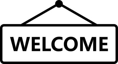 Beyaz arkaplandaki vektör illüstrasyonuna hoşgeldiniz.