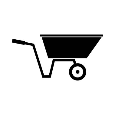 El arabası ikonu. Web için barrow vektör simgelerinin basit çizimi