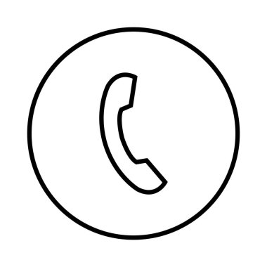 Telefon simgesi vektörü. İnce çizgi işareti. izole edilmiş sınır sembolü çizimi