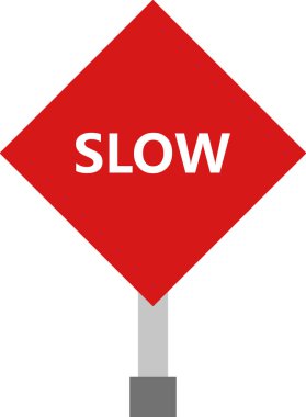 karikatür metin durdurma yavaş ile kırmızı düz renk tarzı pankart