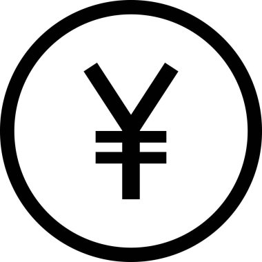 Para yen para birimi simgesi ana hat biçiminde