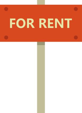 İşaret tasarımı ve vektör illüstrasyonuyla kira kavramı