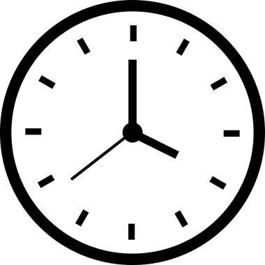 Saat simgesi, vektör illüstrasyonu
