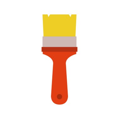 fırça simgesi ve vektör illüstrasyonu beyaz arkaplanda izole edildi