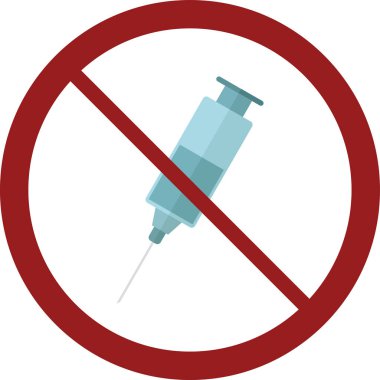 Dur işaretli aşı şırıngası, vektör illüstrasyonu