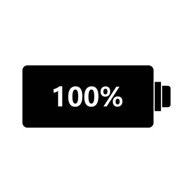 Beyaz arkaplandaki pil simgesi. vektör illüstrasyonu