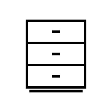 Çekmeceler simgesinin vektör illüstrasyonu