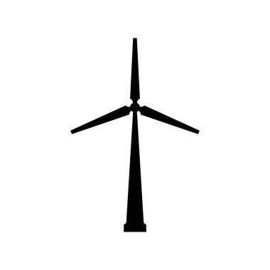 Rüzgar türbini beyaz arka planda izole edildi. vektör illüstrasyonu.