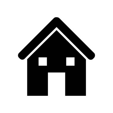 ev vektörü glyph düz simgesi