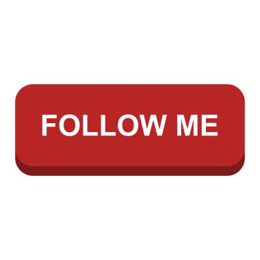 İşaretimizi takip et. Bizi takip edin. Kırmızı yuvarlak düğme. Takip et