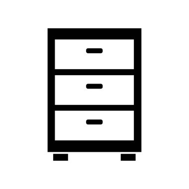 Çekmece kutusu simgesi. Web için kabine vektör simgelerinin özet çizimi