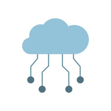 bulut bilgi işlem teknolojisi izole simge vektör illüstrasyon tasarımı