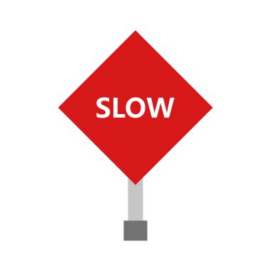 kırmızı yol işareti ile kelime yavaş