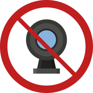 Kamera vektörü düz simgesini durdur