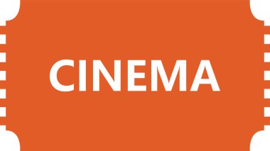 Sinema simgesi. turuncu konuşma balonu. vektör