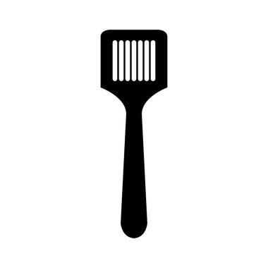 Spatulalı bir tarağın siyah vektör simgesi