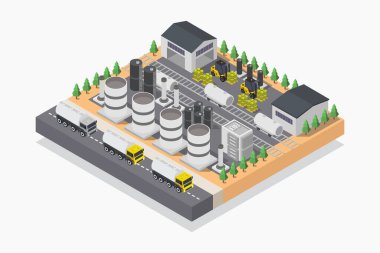 Sanayi elementli izometrik fabrika