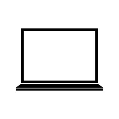 Web ve mobil uygulama tasarımınız için beyaz arkaplanda izole edilmiş dizüstü bilgisayar simgesi vektörü, bilgisayar işareti