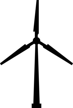 Türbin simgesi. Web için yel değirmeni vektör simgelerinin basit çizimi