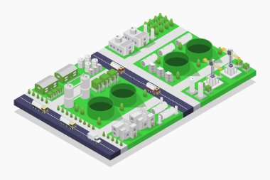 Şehir parkı, yeşil şehir, vektör