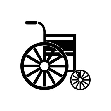Tekerlekli sandalye simgesi, vektör illüstrasyonu