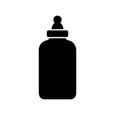 İlaç şişesi sembol vektörü. İlaç şişesi işareti. izole edilmiş çizgi simgesi siyah illüstrasyon