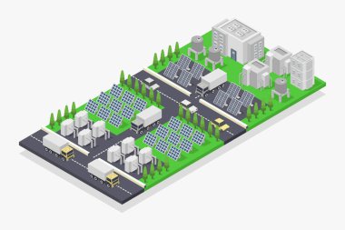 izometrik vektör şehir parkı