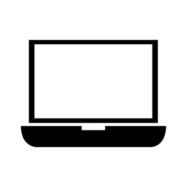 dizüstü bilgisayar düz simgesi, vektör illüstrasyonu