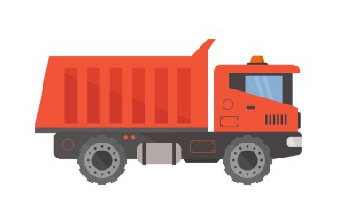 turuncu kamyon simgesi, düz stil