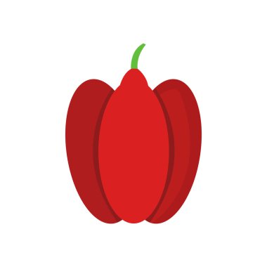 Beyaz arkaplanda kırmızı biber simgesi