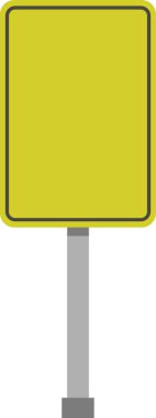 beyaz zemin üzerine sarı yol işareti.