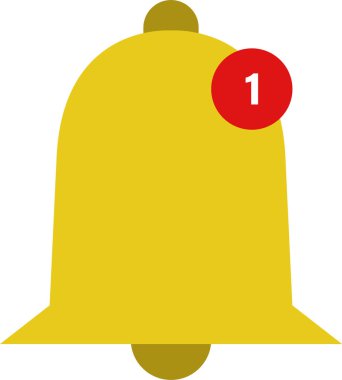 Beyaz arkaplanda izole edilmiş düz bir çan simgesi. Vektör sembolünün gösterimi