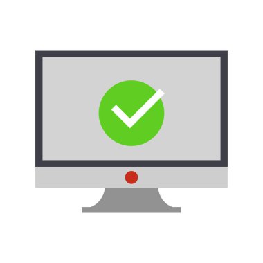 İşaretleme simgesi vektör illüstrasyon tasarımlı bilgisayar monitörü