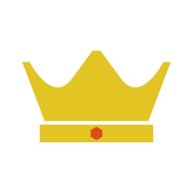 Taç ikonu. Düz renk. vektör illüstrasyonu.