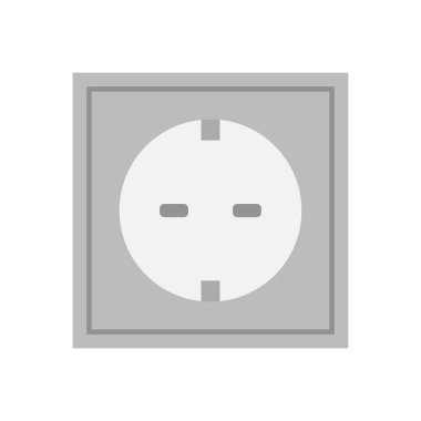 soket vektör simgesi. Beyaz arkaplanda illüstrasyon.