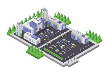 Vektör izometrik şehir kurma