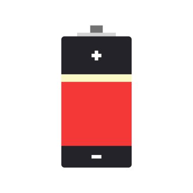 Şeffaf bir arkaplanda pil vektör çizimi. Birinci kalite semboller. grafik tasarımı için vektör simgesi.