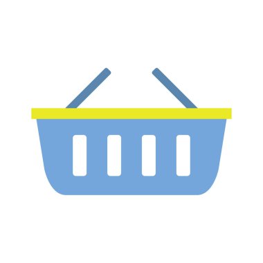 Alışveriş sepeti simgesi, vektör illüstrasyonu