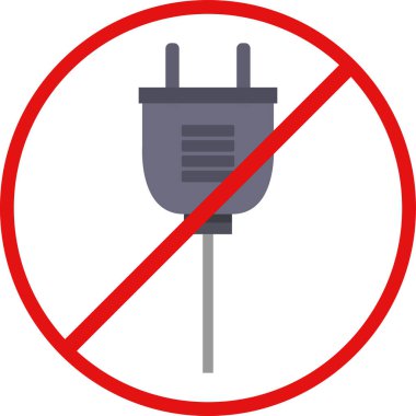 Elektrik simgesi yok, vektör illüstrasyonu