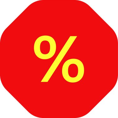 Yüzde işareti var. İndirim simgesi. vektör illüstrasyonu