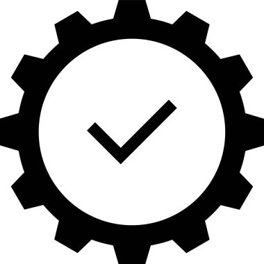 Zaman vitesi simgesi. Web için basit zaman dişli vektör simgesi çizimi