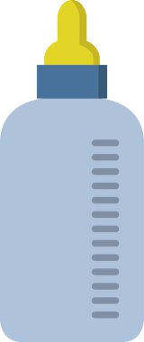 Bebek şişe ikonu. Bebek şişe simgesinin düz tasarımı beyaz arkaplanda izole edildi