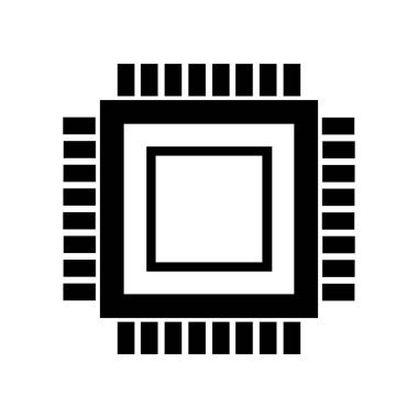 mikroçip vektör simgesi basit bir şekilde gösterilsin