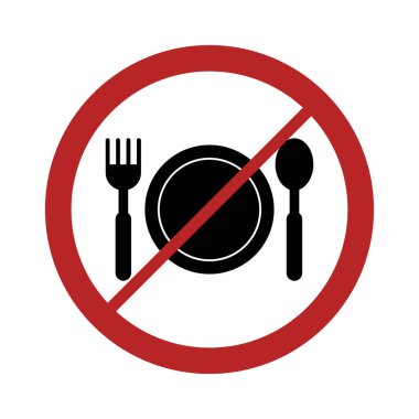Yiyecek yasaktır, vektör illüstrasyonu