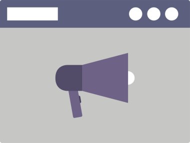 düz modern tasarım gölge megafon simgesi