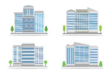 Modern evler seti. Vektör İllüstrasyonu