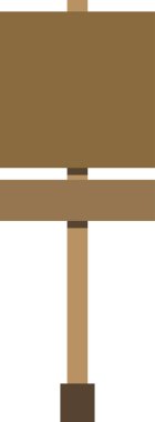 Ahşap direk simgesi, çizgi film stili