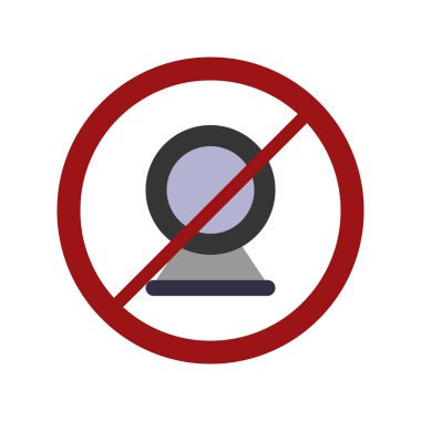 Şeffaf bir arkaplanda kamera vektör çizimi yok. Birinci kalite semboller. Konsept ve grafik tasarımı için vektör çizgisi simgesi.