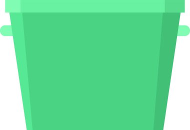 Yeşil çöp kutusu simgesi. vektör