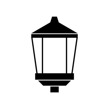 Ağ ve mobil uygulama tasarımınız için beyaz arkaplanda izole edilmiş sokak feneri ikonu vektörü, fener logosu kavramı
